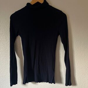 Ambiance navy blue ribbed Long Sleeve Turtleneck